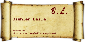Biehler Leila névjegykártya